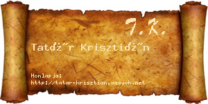 Tatár Krisztián névjegykártya