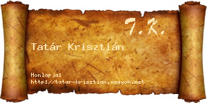 Tatár Krisztián névjegykártya